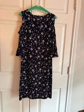 Tommy Hilfiger Black Floral Cold-Shoulder Dress- size 16